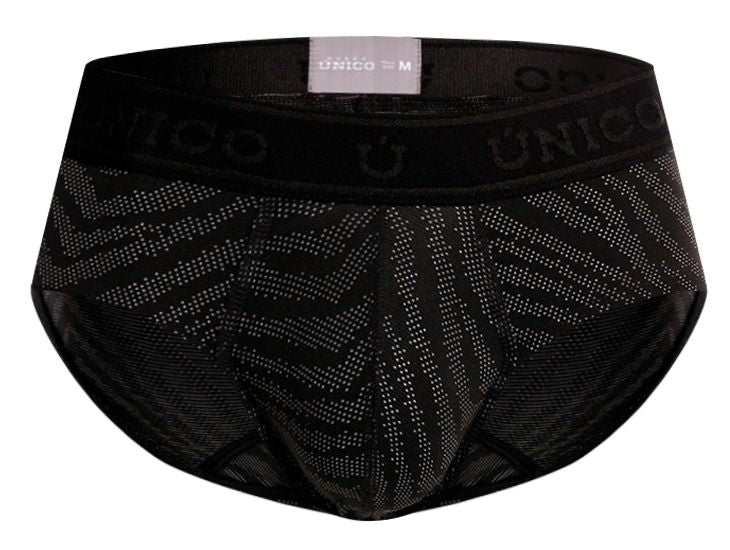 Unico 25050101104 Zelmur Mens Sleek Briefs Black Plus Sizes