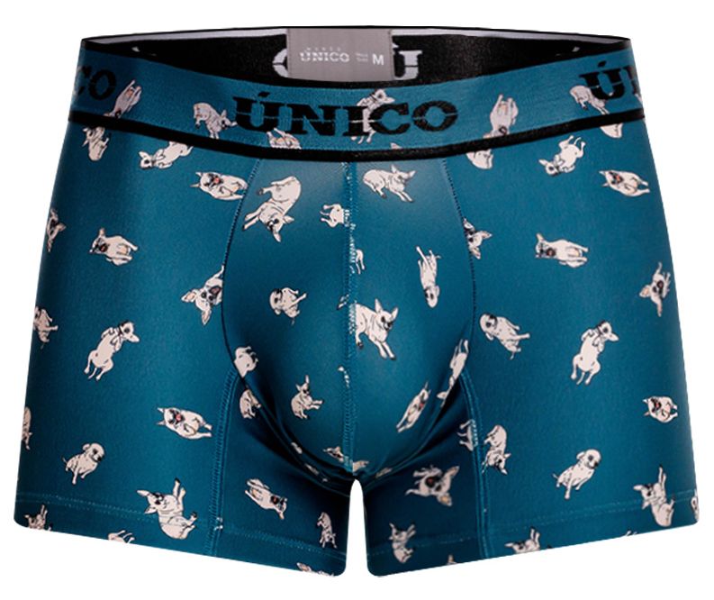 Unico 25060100104 Chihuahua Mens Playful Teal Blue Trunks Plus Sizes