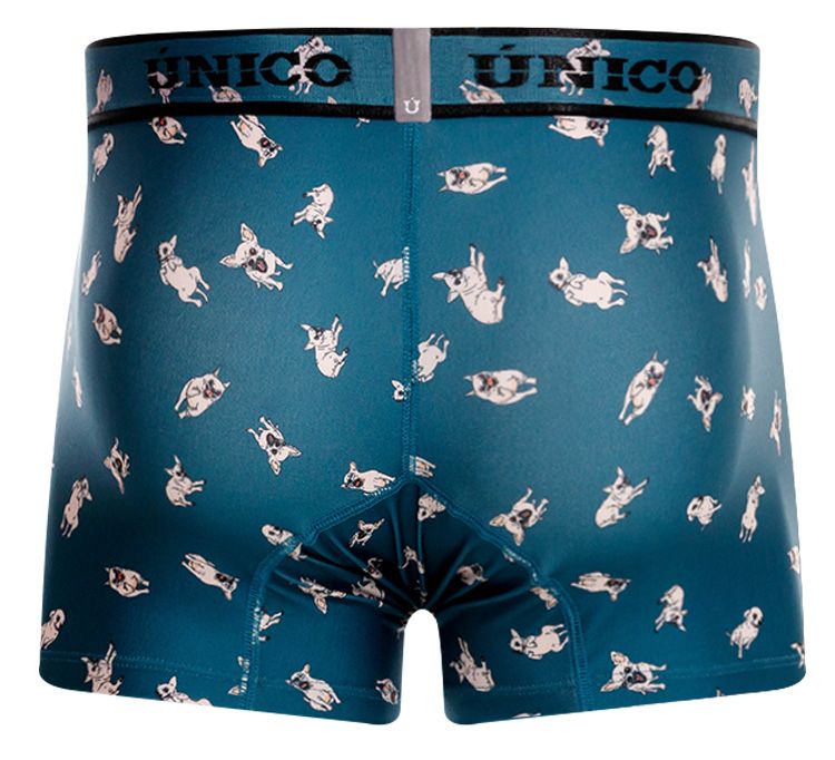 Unico 25060100104 Chihuahua Mens Playful Teal Blue Trunks Plus Sizes