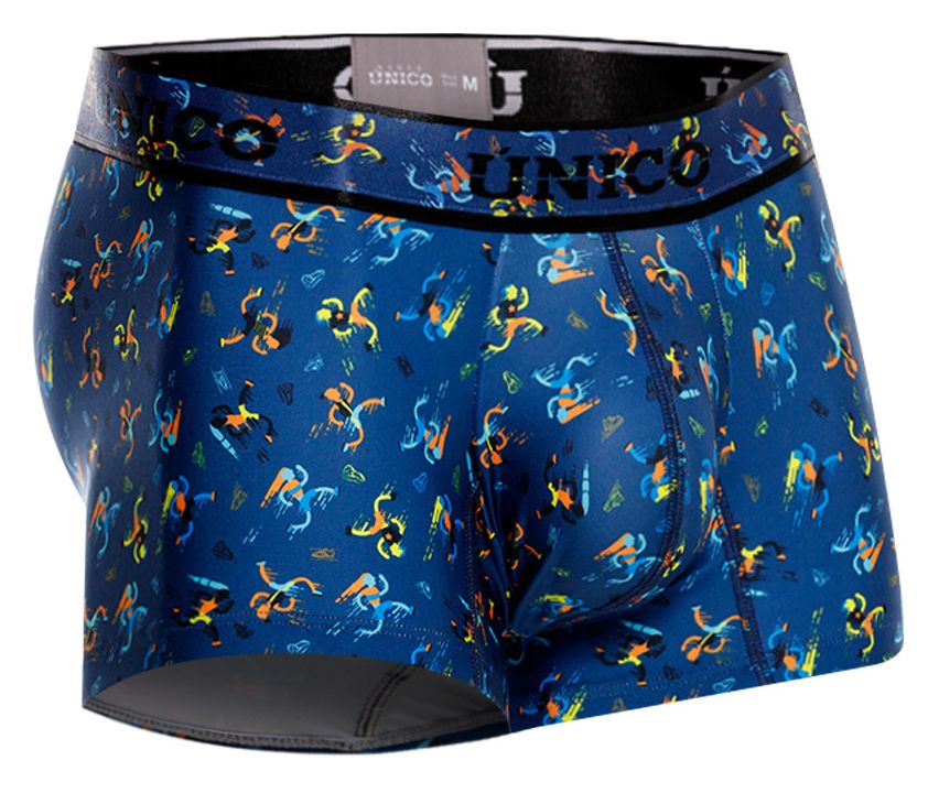 Unico 25060100106 Pacer Mens Eveyday Trunks Blue Plus Sizes
