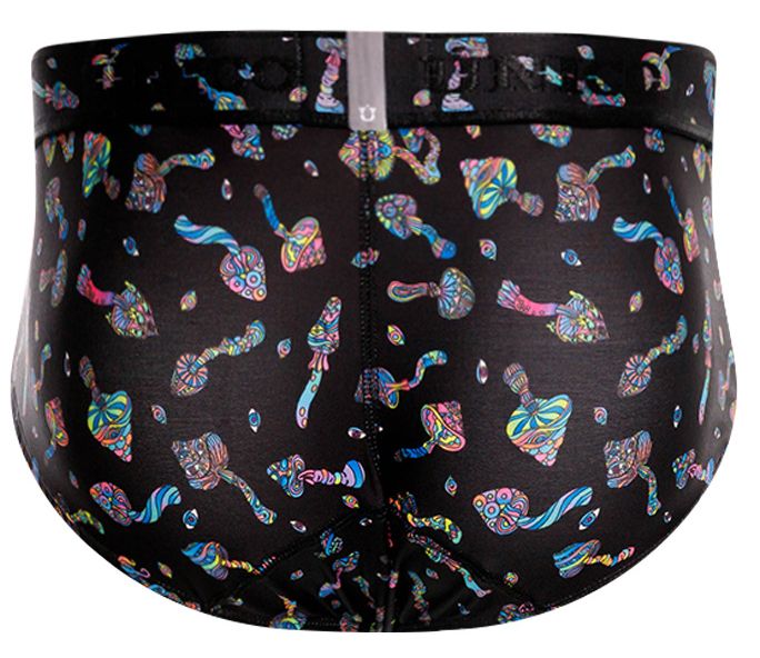 Unico 25060101103 Hongos Mens Snug Fit Briefs Black Print Plus Sizes