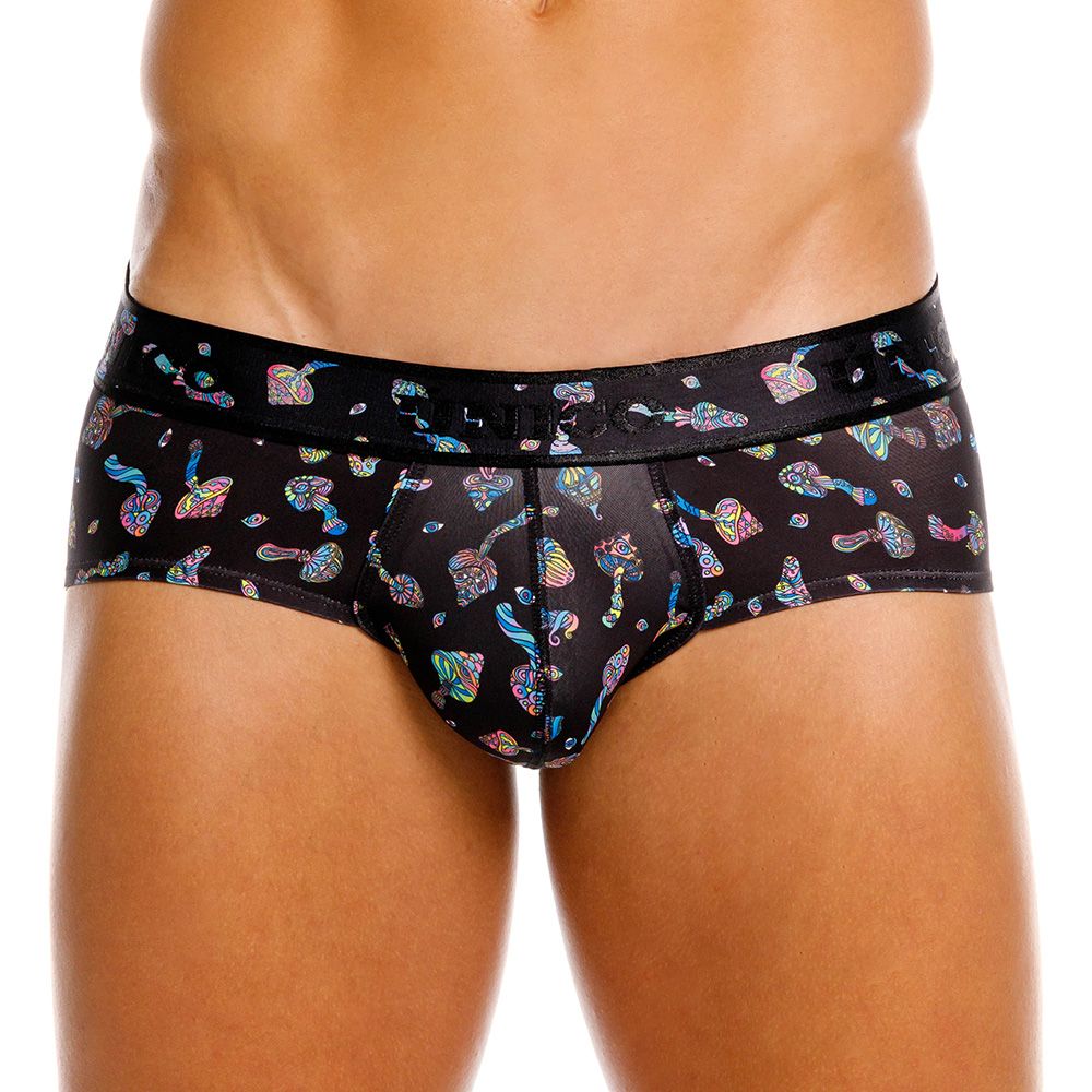 Unico 25060101103 Hongos Mens Snug Fit Briefs Black Print Plus Sizes