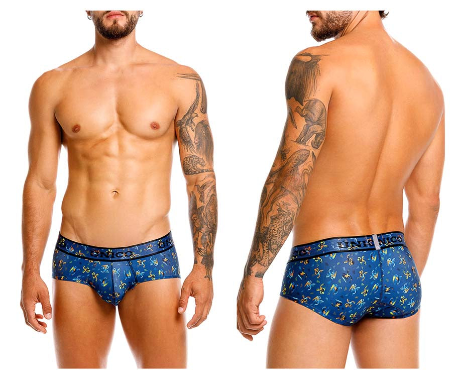 Unico 25060101106 Pacer Mens Vibrant Briefs Blue Print Plus Sizes