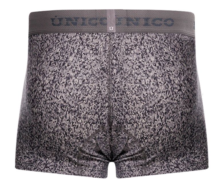 Unico 26020100114 Suede Mens Sleek Micro Print Trunks Gray Plus Sizes