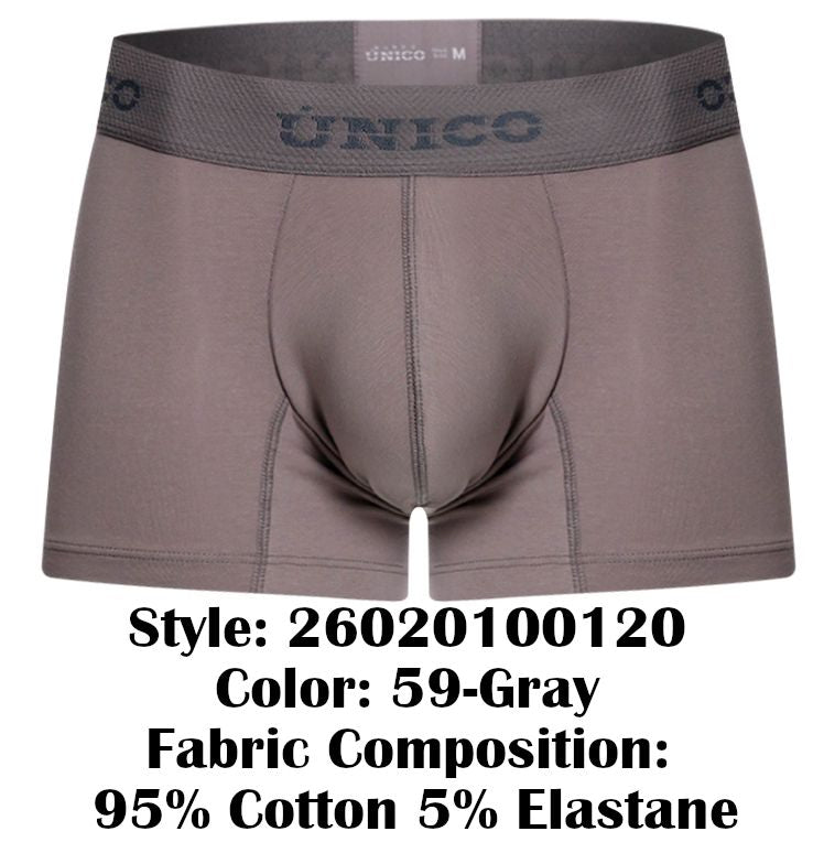 Unico 26020100120 Ruano Mens Effortlessly Sexy Trunks Gray Plus Sizes