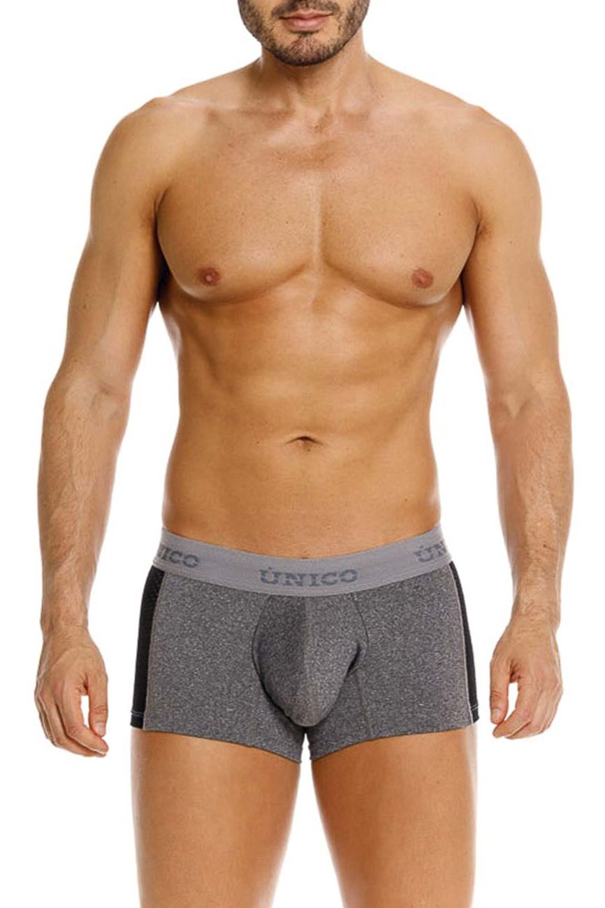 Unico 26020100121 Brio Male Power Up Your Everyday Trunks Gray Plus Sizes