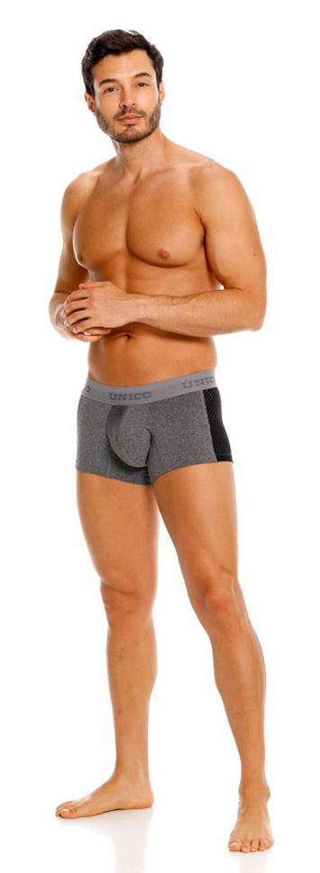 Unico 26020100121 Brio Male Power Up Your Everyday Trunks Gray Plus Sizes