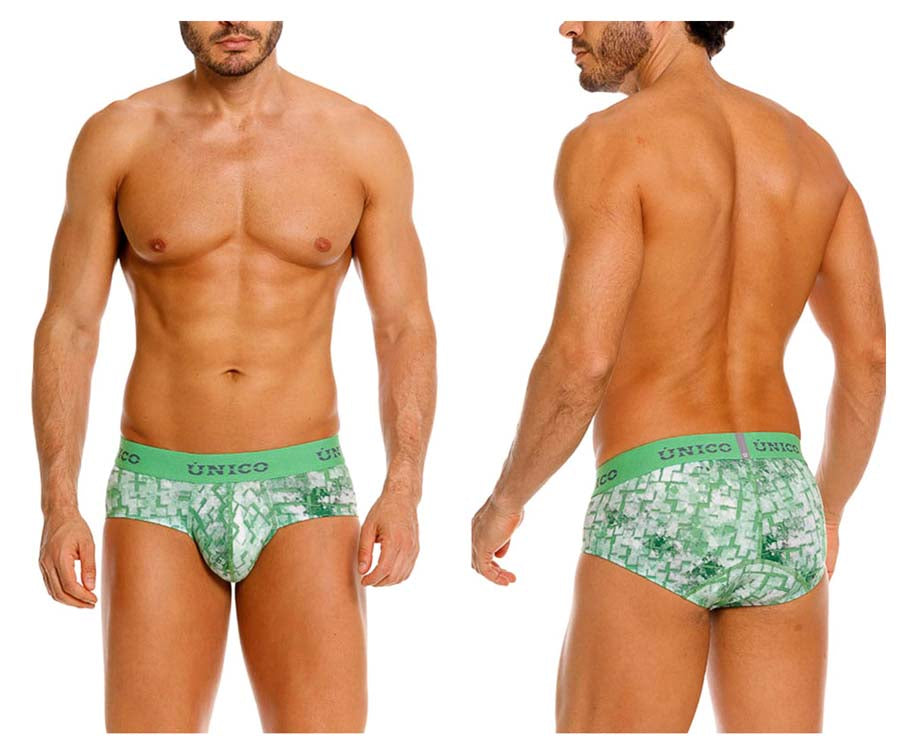 Unico 26020101102 Piramide Mens Modern Edge Briefs Green