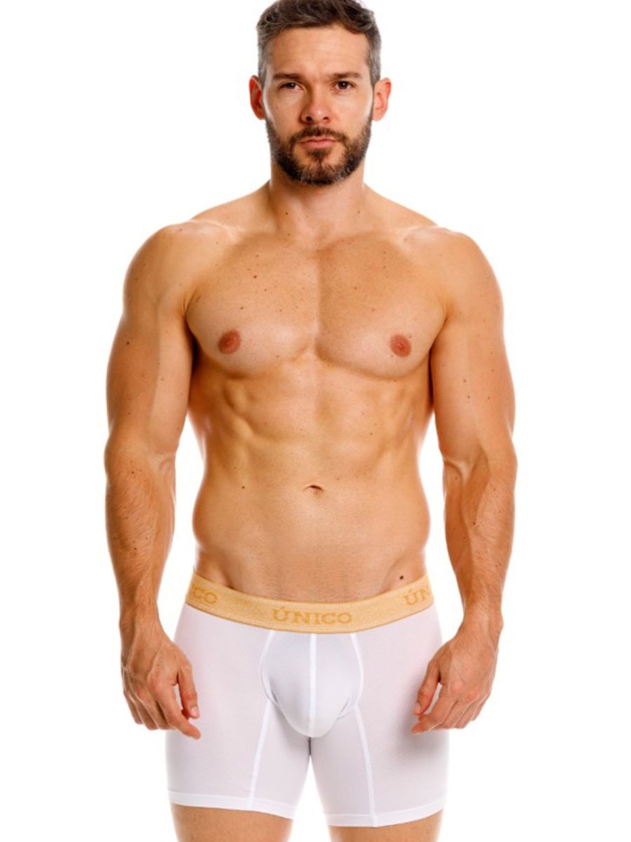 Unico 26040100225 Amber Boxer Briefs - Premium Comfort and Sophistication White Plus Sizes
