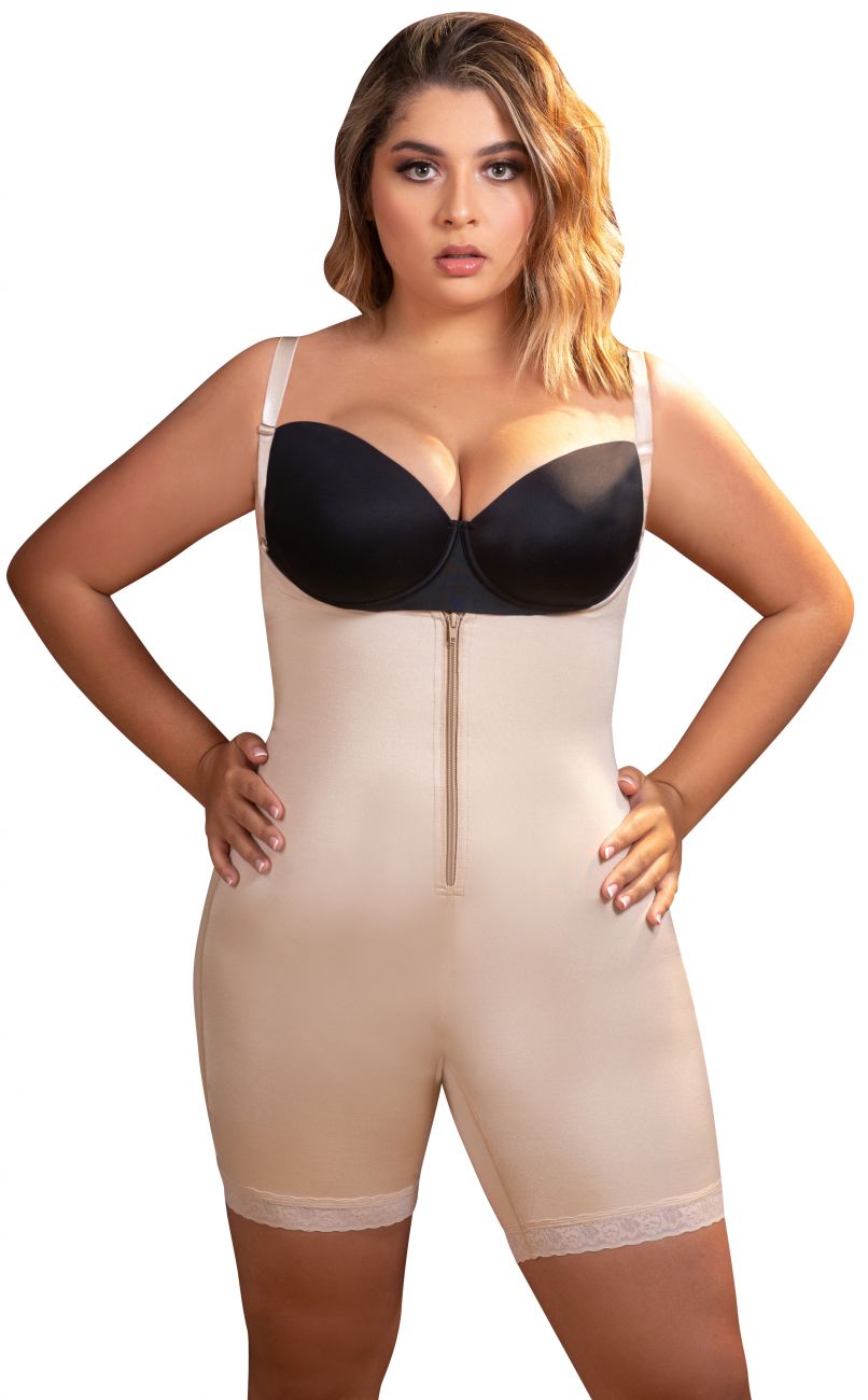 Vedette 945 Jiselle Mid Thigh Full Body w/ Front Zipper.