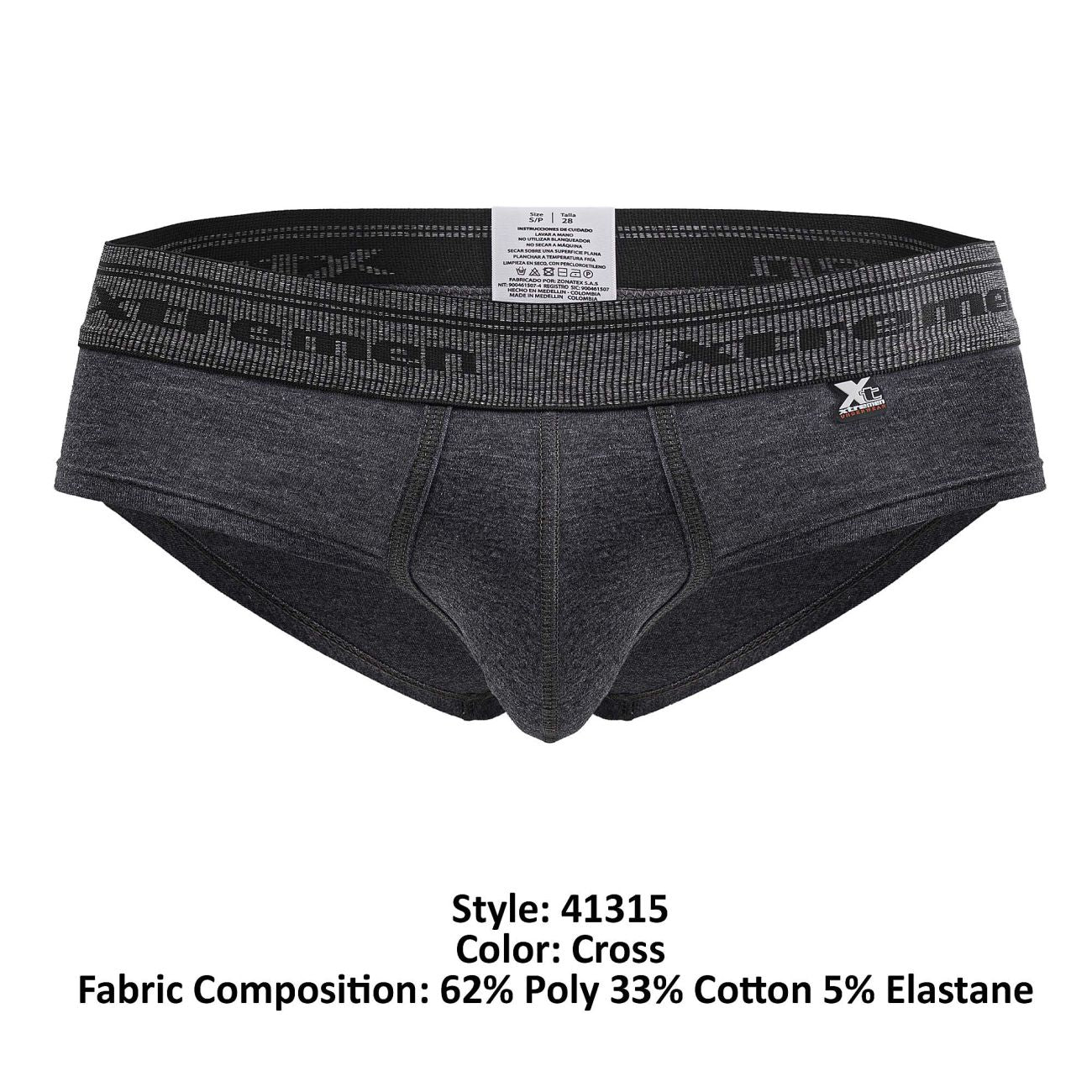 Xtremen 41315 Mens Cotton Blend Wide Side Briefs Cross