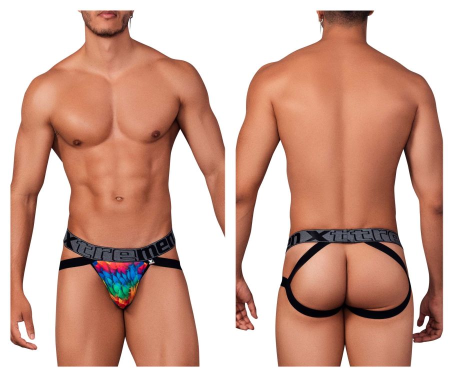 Xtremen 91148 Printed Microfiber Jockstrap Rainbow Fish