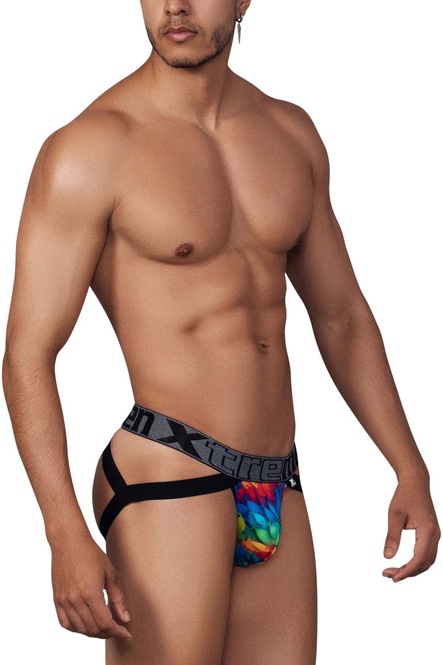 Xtremen 91148 Printed Microfiber Jockstrap Rainbow Fish