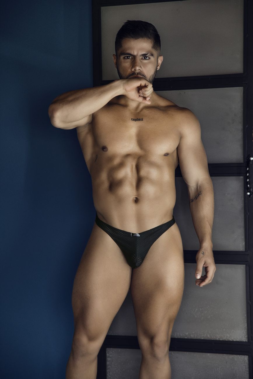 Xtremen 91214B Mens Silky Microfiber Thongs Black