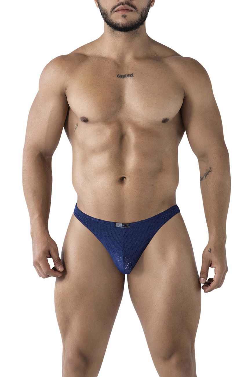 Xtremen 91214B Mens Silky Microfiber Thongs Dark Blue