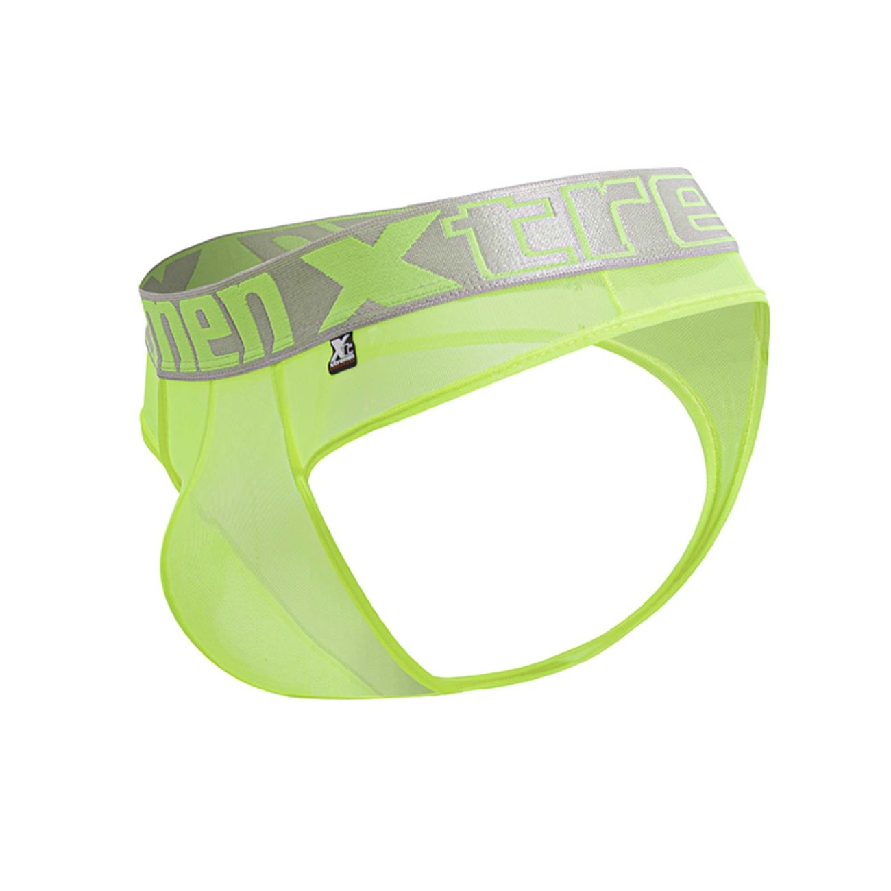 Xtremen 91235 Mens Sheer Microfiber Thong Neon Green