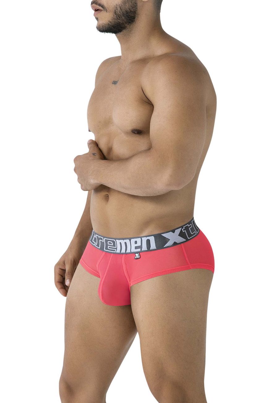 Xtremen 91236 Mens Sheer Microfiber Briefs Fuchsia