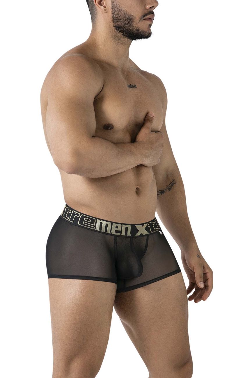 Xtremen 91237 Mens Sheer Microfiber Trunks Black