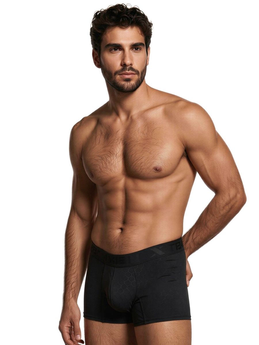 Xtremen 91256 Mens Soft & Comfortable Microfiber Boxer Briefs Black