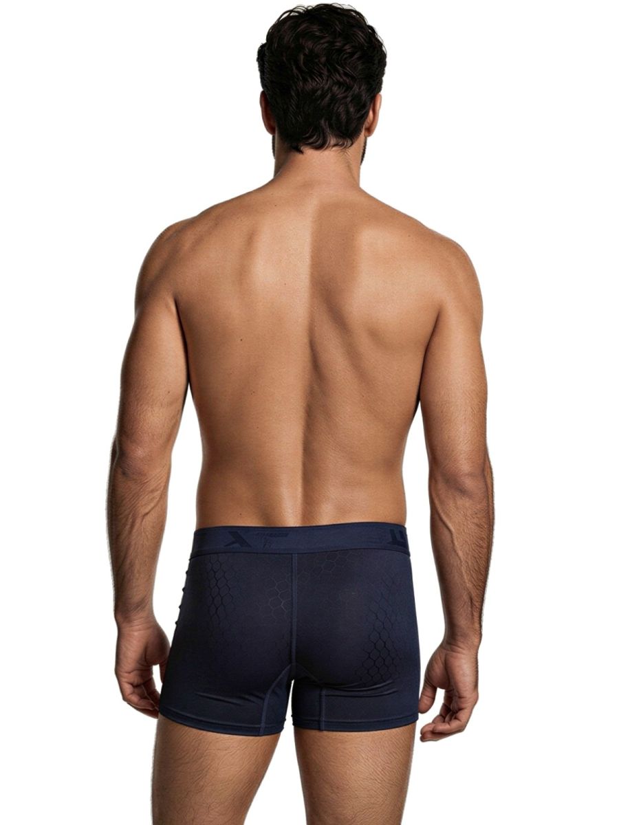 Xtremen 91256 Mens Soft & Comfortable Microfiber Boxer Briefs Dark Blue