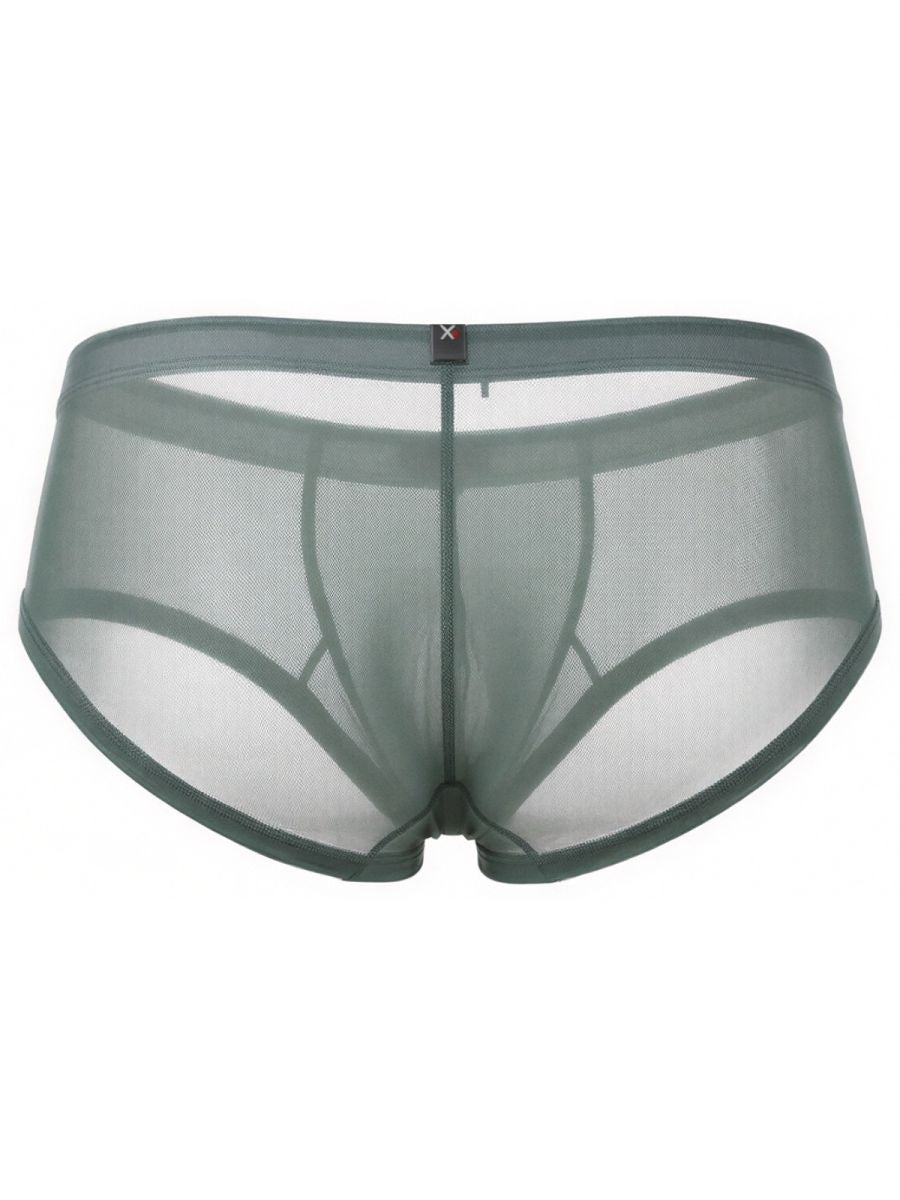 Xtremen 91263 Mens Sheer See-through Microfiber Mesh Briefs Green