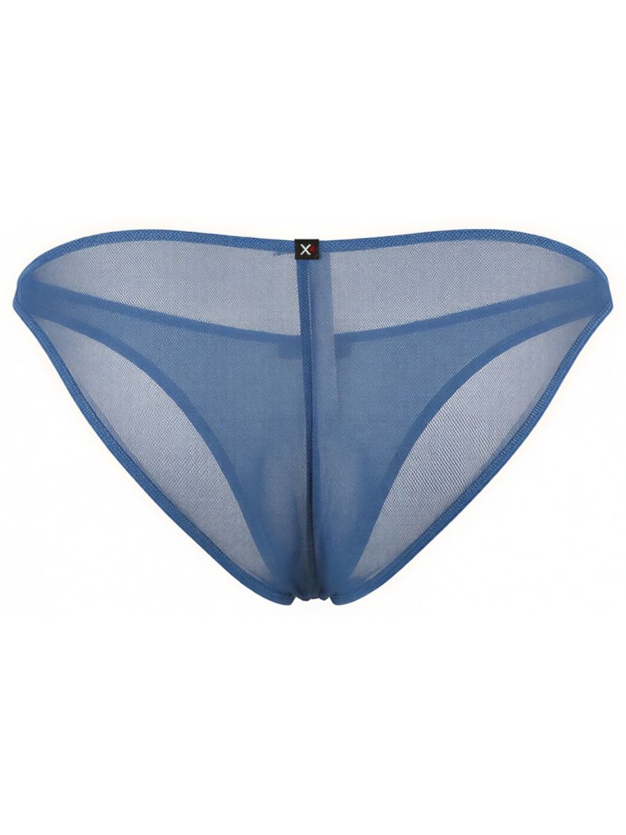 Xtremen 91264 Mens Microfiber See-through Mesh Bikini Brief Blue