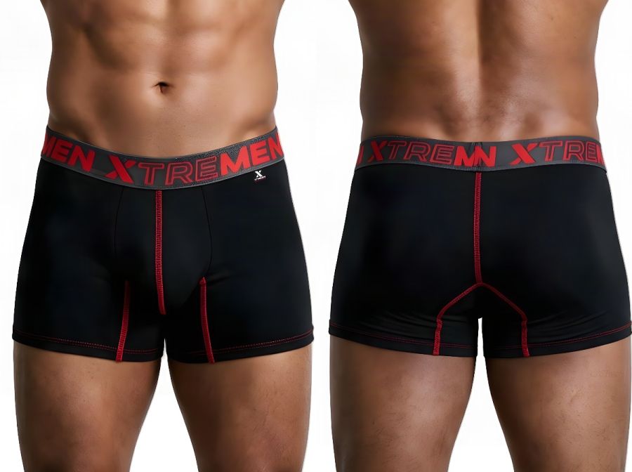 Xtremen 91271 Mens Microfiber Ultimatee Comfort & Athletic Style Boxer Briefs Black