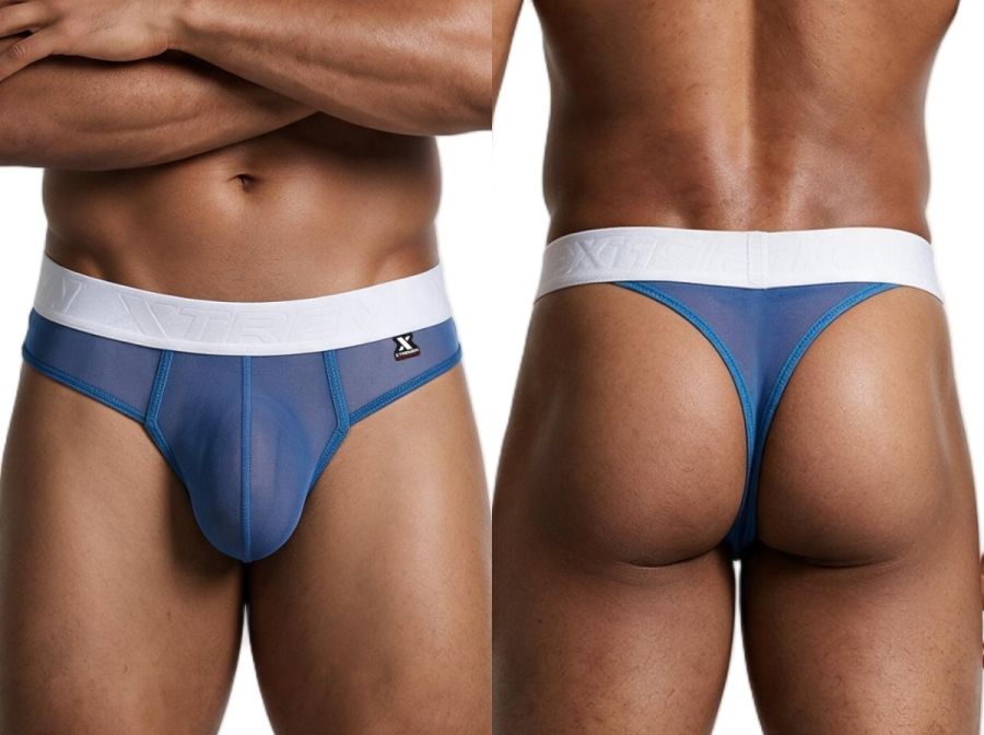 Xtremen 91278 Mens Microfiber Mesh Breathing Support Thongs Blue