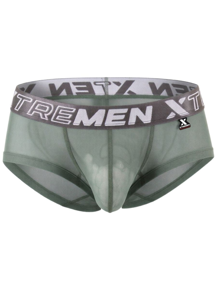 Xtremen 91279 Mens Microfiber Sheer Stretch Mesh Briefs Green