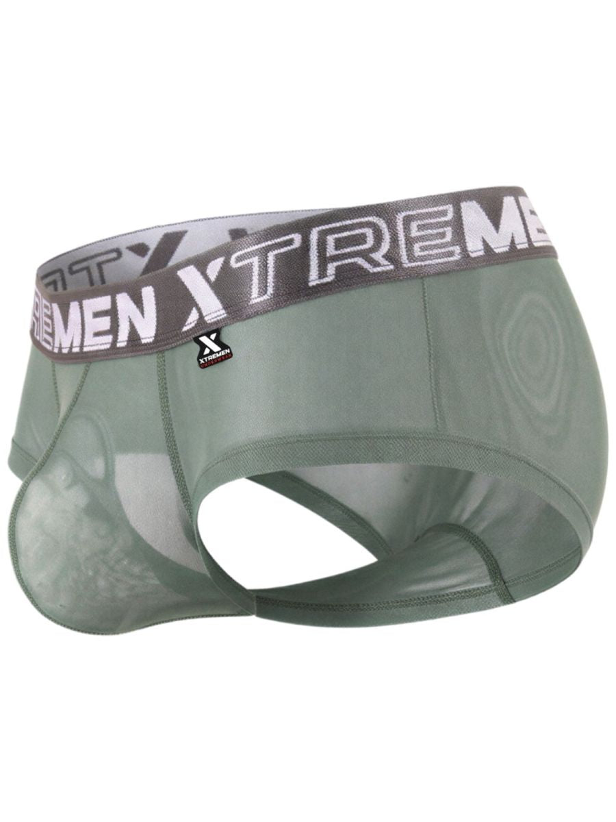 Xtremen 91279 Mens Microfiber Sheer Stretch Mesh Briefs Green