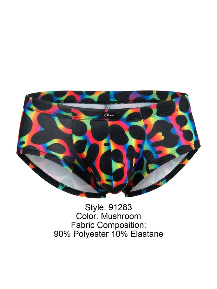 Xtremen 91283 Ultimate Low-Rise Rainbow Printed Briefs Mushroom