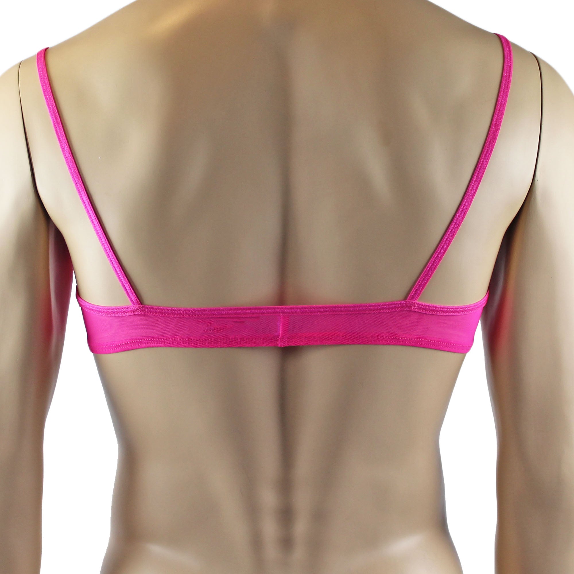 Mens Kristy Lace & Mesh Bra Top BR02L and Bikini Brief Hot Pink