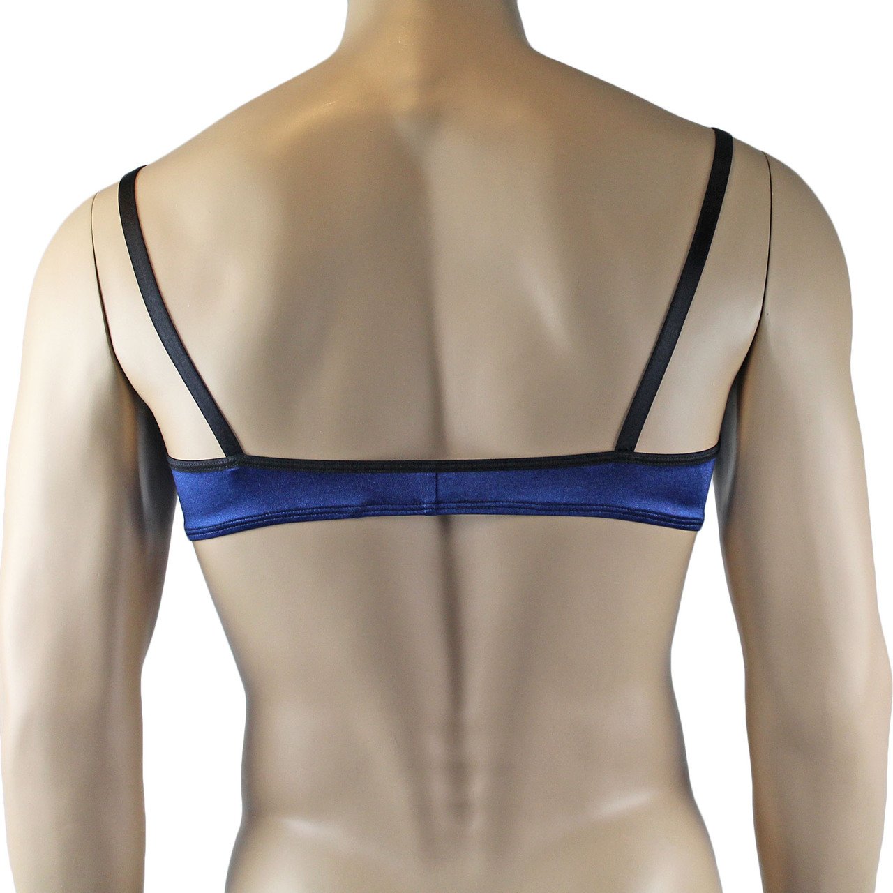 Mens Glamour Lycra & Lace Bra Top (navy & Black plus other colours)