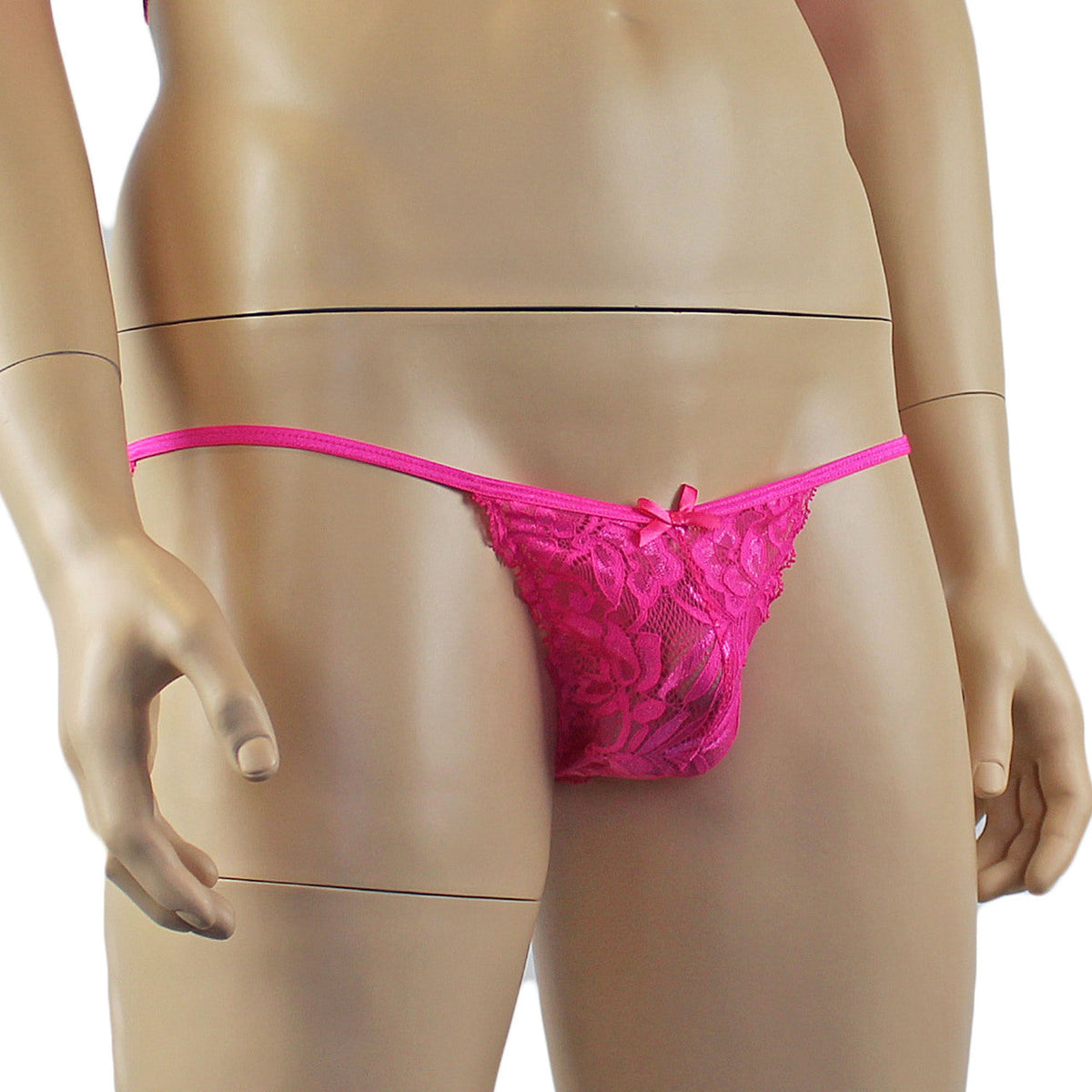Mens Kristy Sexy Lace Panty, Male Panties Hot Pink