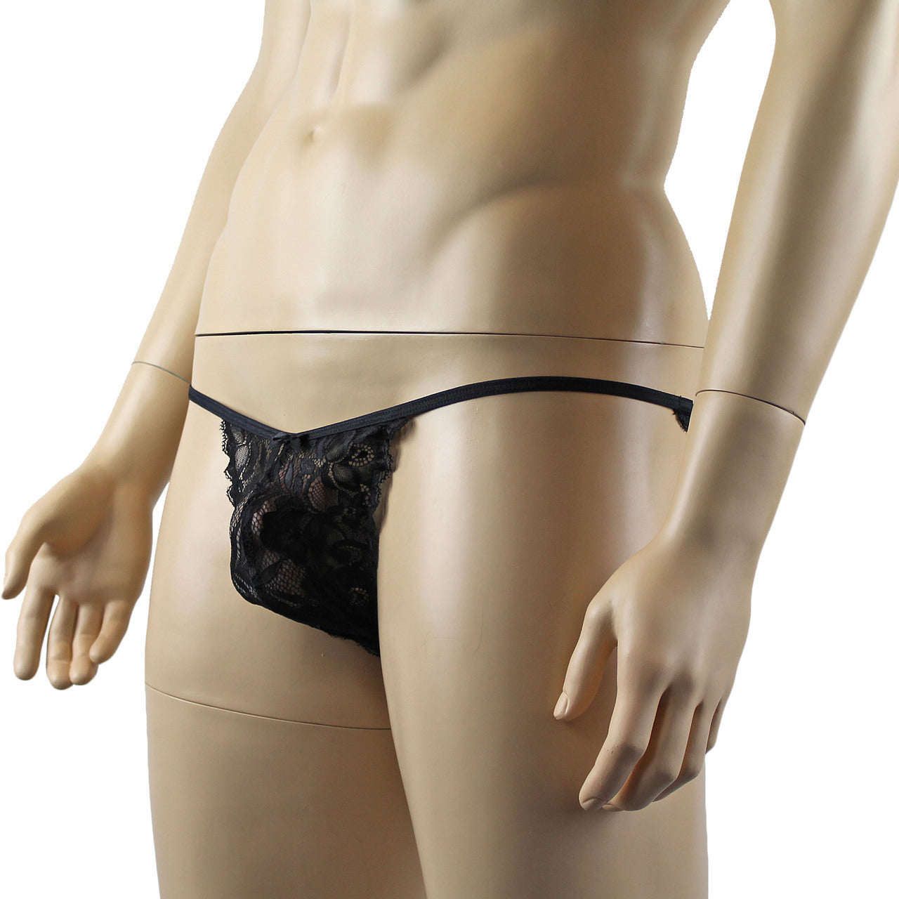 Mens Kristy Sexy Lace Panty, Male Panties Black