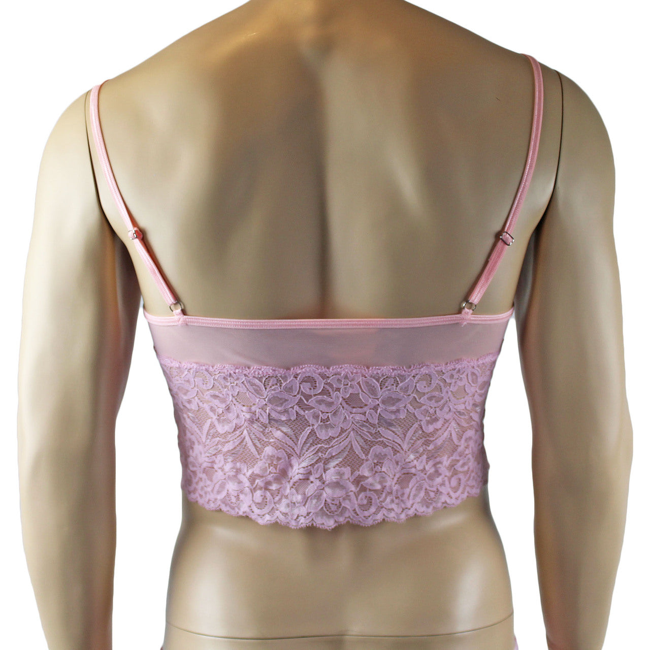 Mens Kristy Sexy Lace Camisole Top Male Lingerie Light Pink