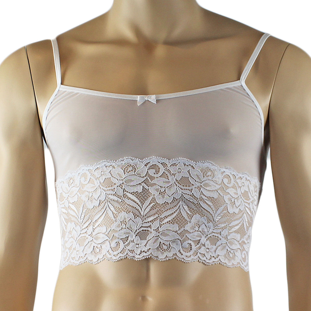 Mens Sexy Lace Camisole Top and Male Panties (white plus other colours)