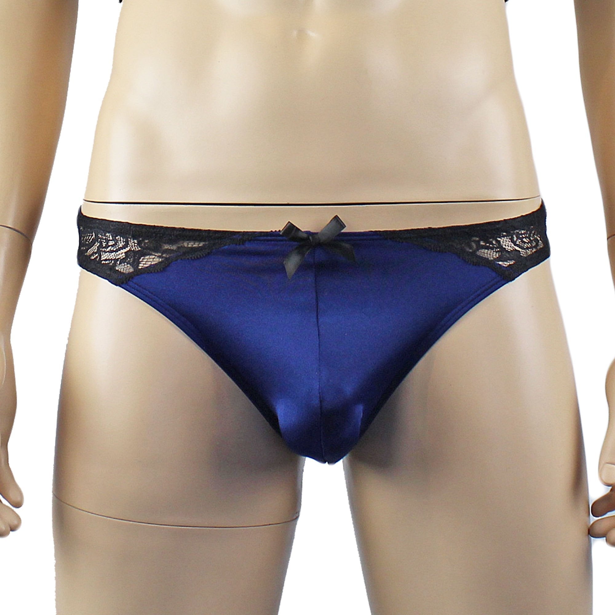 Mens Glamour Camisole Top with High Waist Thong - Sizes up to 3XL Navy & Black