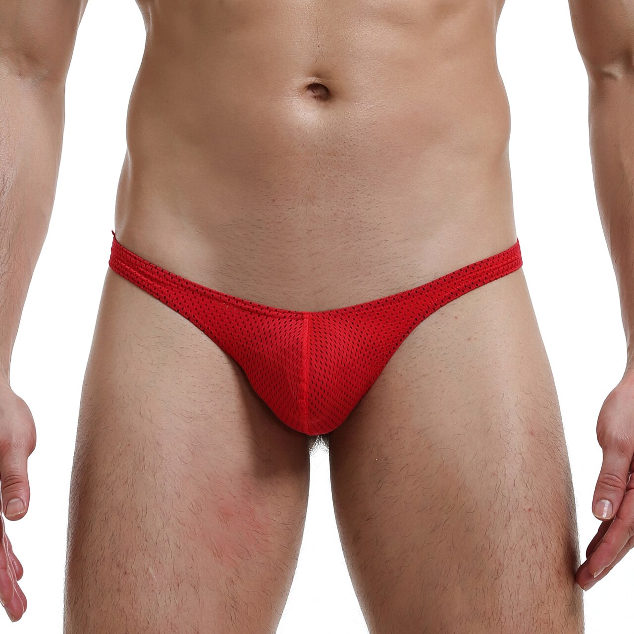 Mens Net Mesh Thong Red