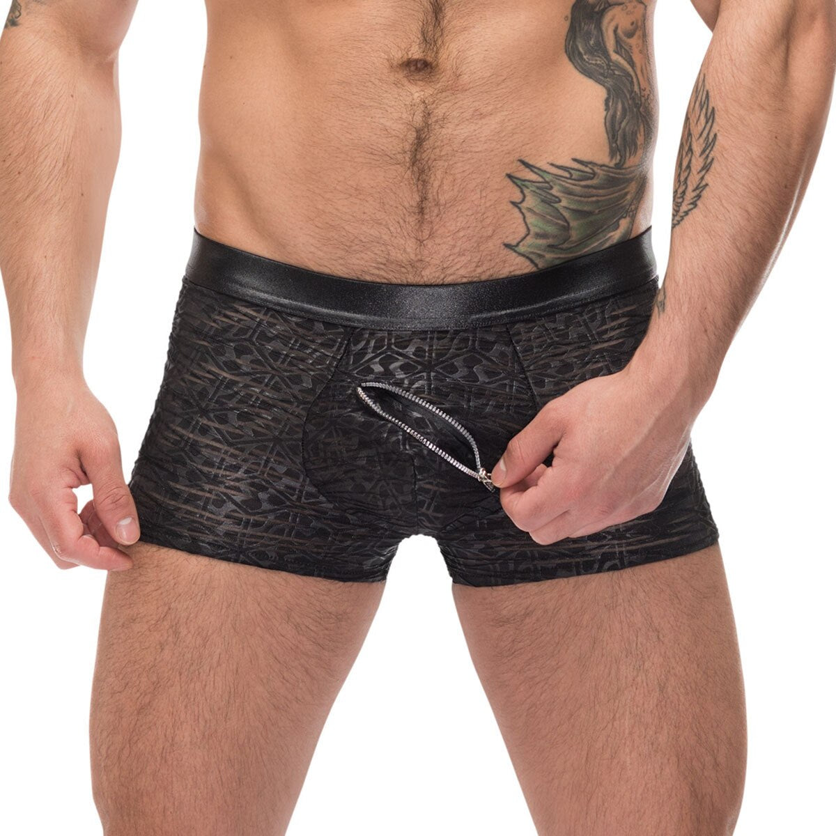 Mens Zip Pouch Boxer Briefs
