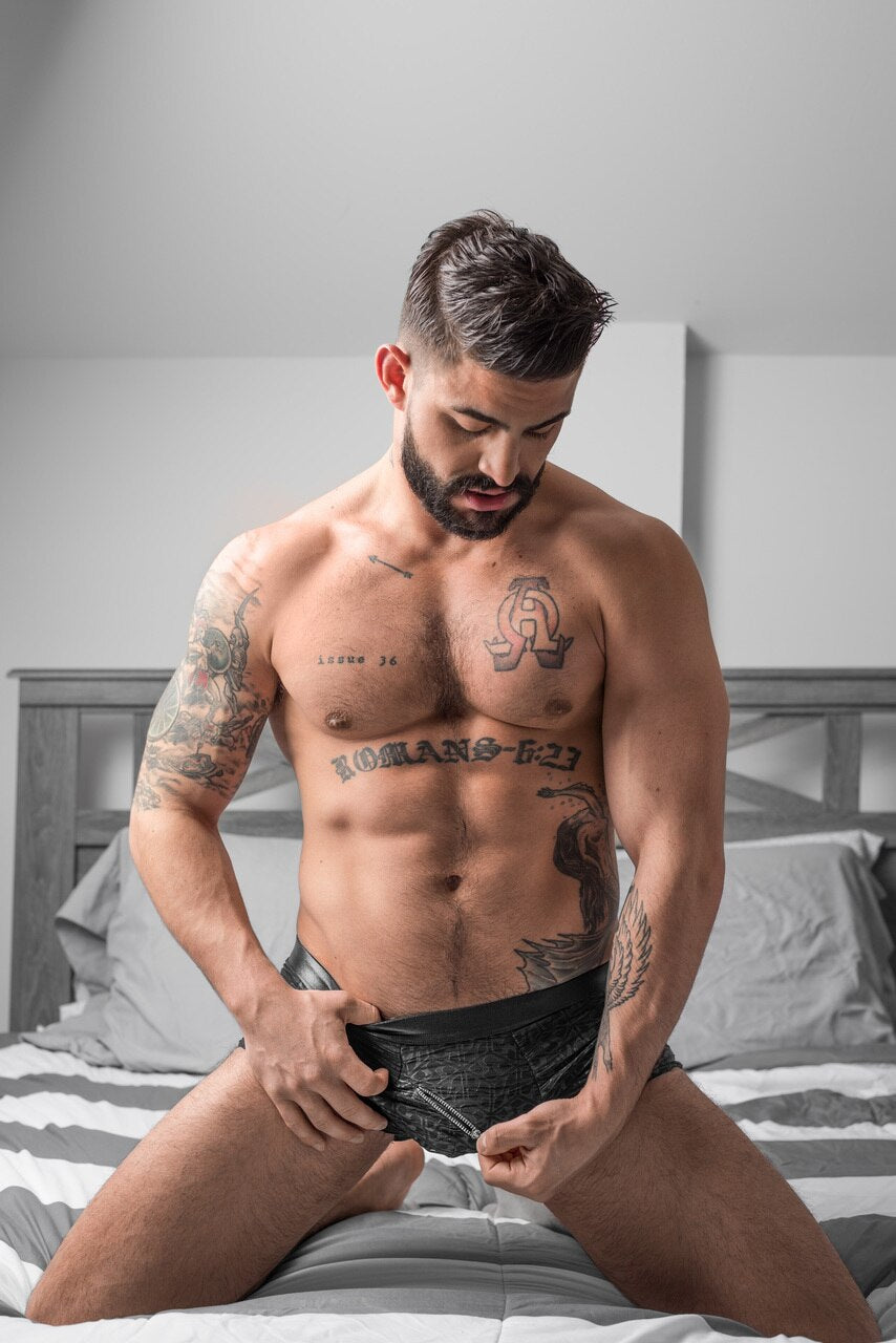 Mens Zip Pouch Boxer Briefs