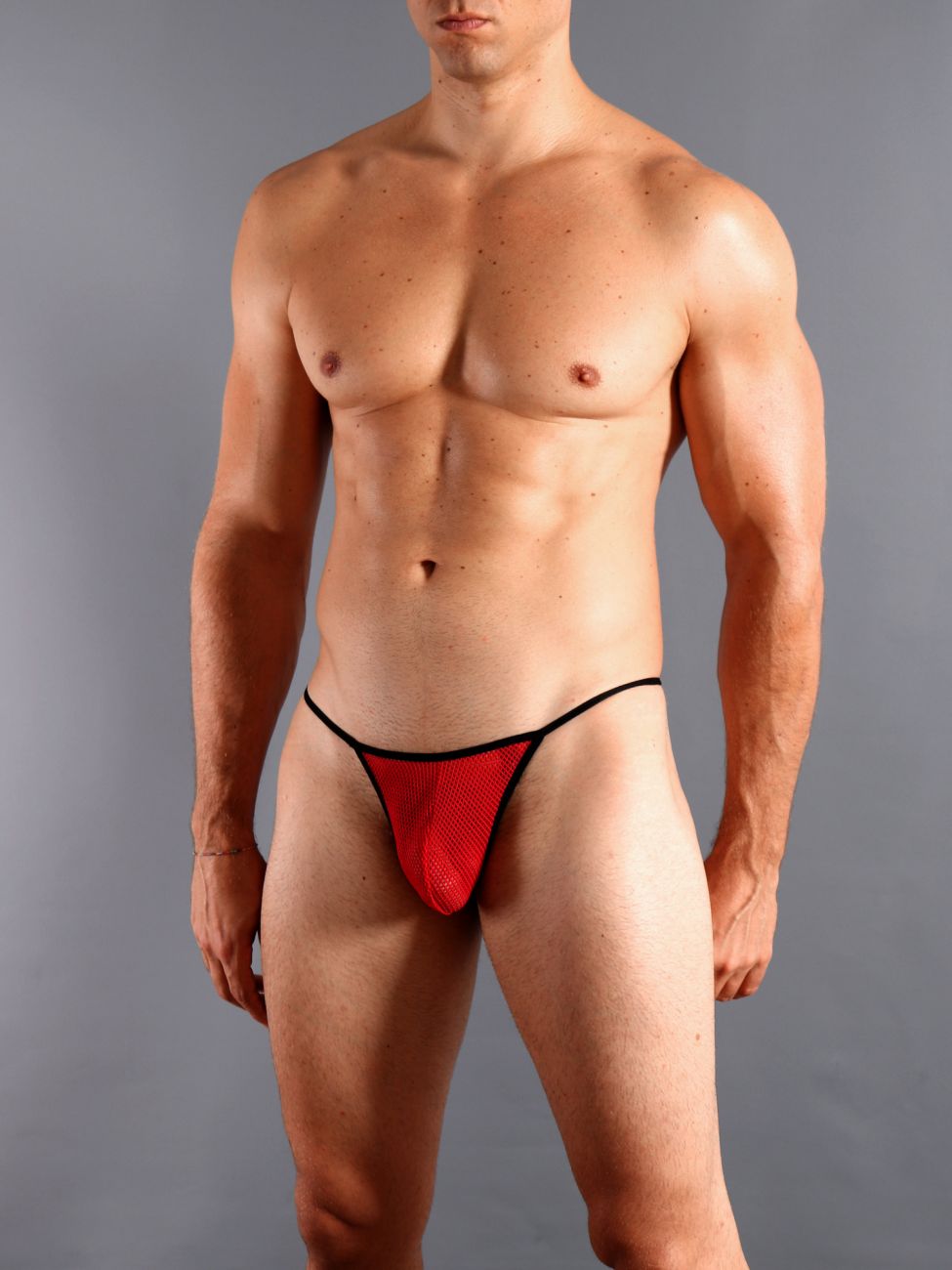 Doreanse 1306- Mesh G-String Mens Thong Red