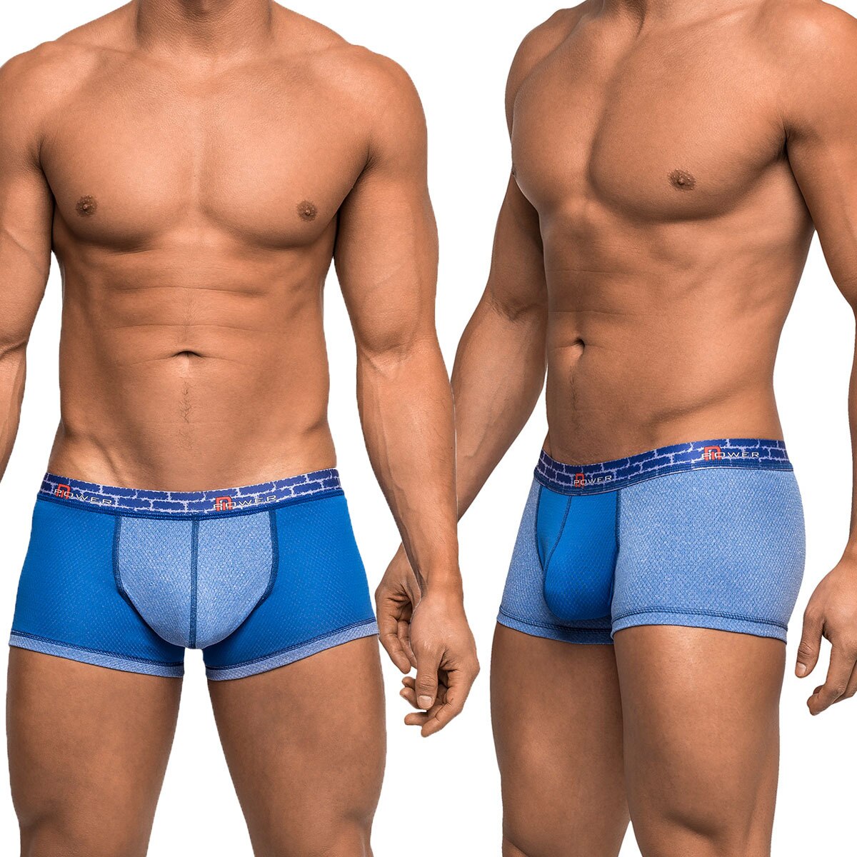 Mens Reversible Mini Boxer Brief Shorts Two Toned Blue