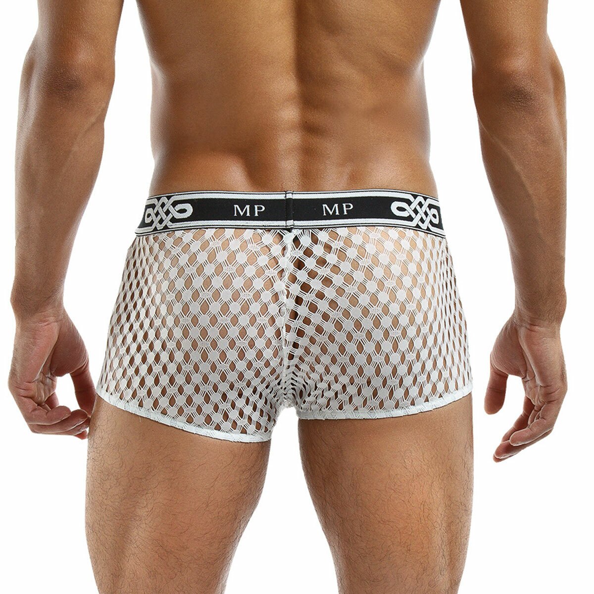 Mens Peep Show Mini Short White