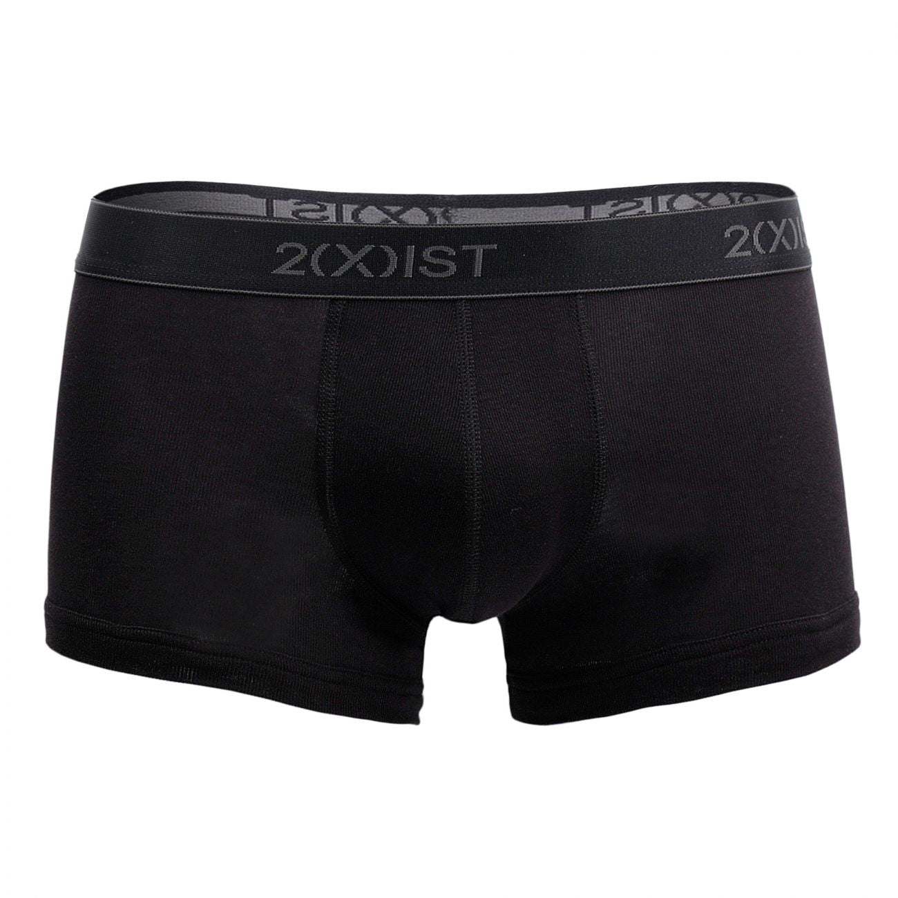 2(X)IST 3102033303 Cotton 3PK No-Show Trunks Black