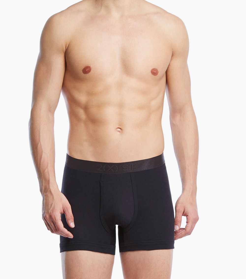 2(X)IST 3104100401 Pima Cotton Boxer Briefs Black