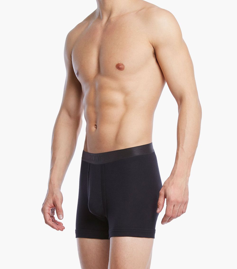 2(X)IST 3104100401 Pima Cotton Boxer Briefs Black
