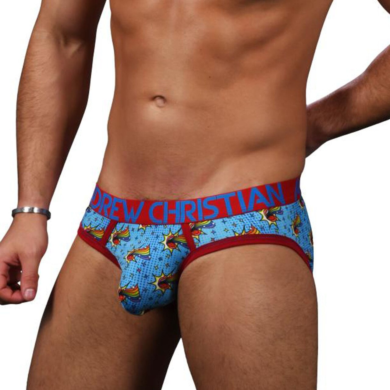 SALE - Mens Andrew Christian Out & Proud Rainbow Bikini Brief