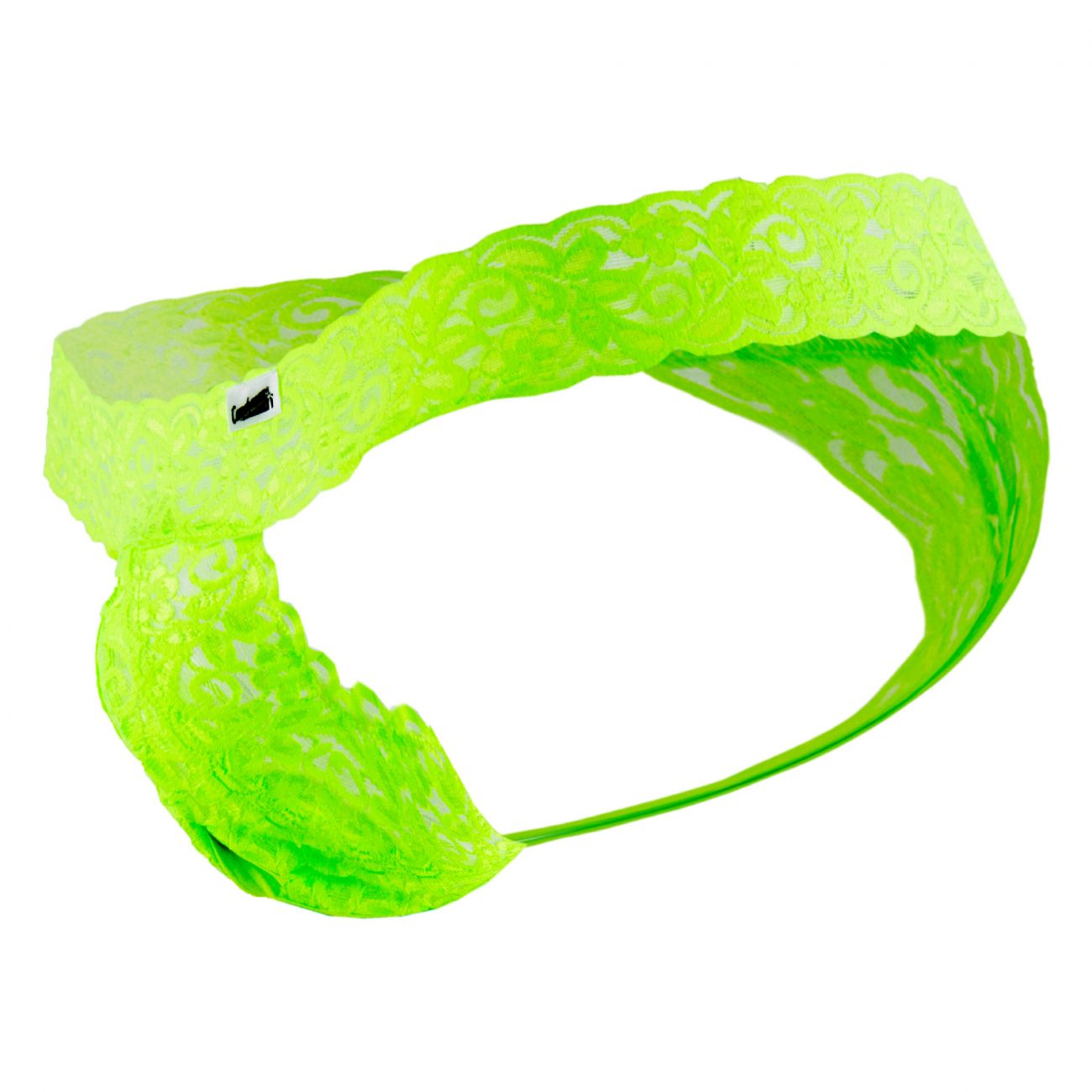 CandyMan 99315X Peek a Boo Lace Thongs Hot Green Plus Sizes