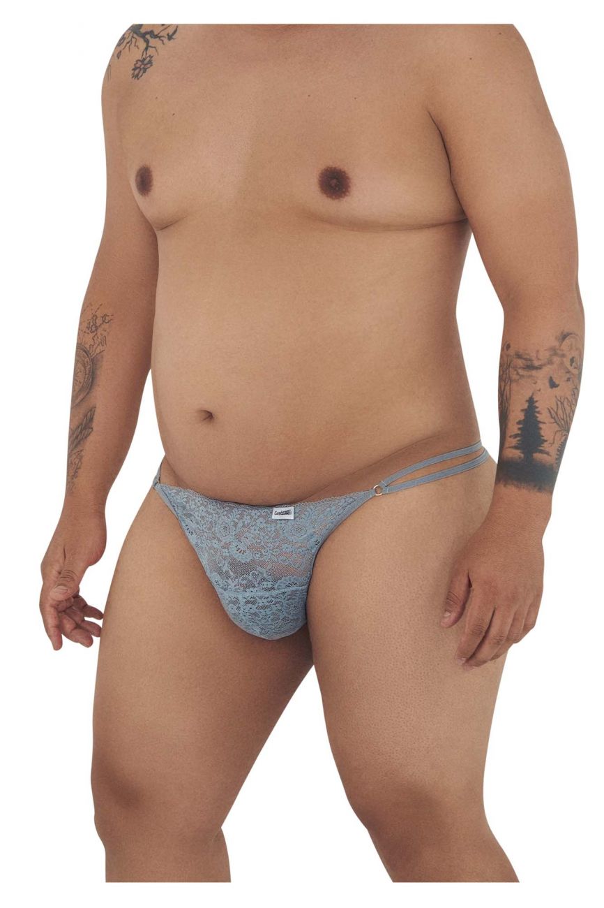 CandyMan 99421X Lace G-String Thongs Gray Plus Sizes